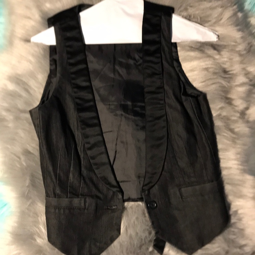 Express black denim vest XS